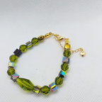 Green Crystal Beaded Bracelet