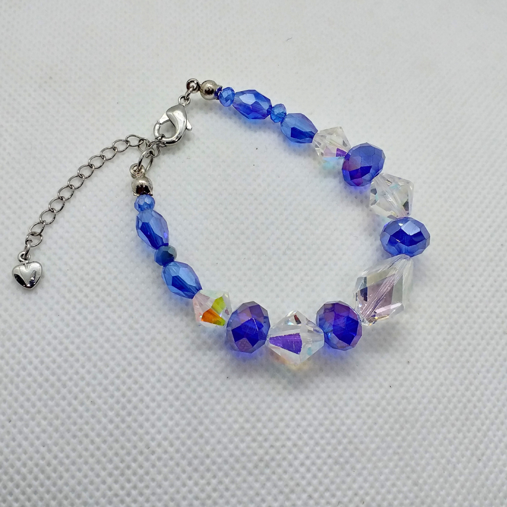 Blue Crystal Beaded Bracelet